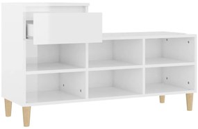 Sapateira 102x36x60 cm derivados de madeira branco brilhante