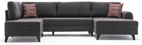 Sofá-Cama de Canto Belen – Antracite – 300x78x202 cm