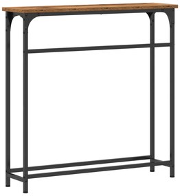 Mesa de Consola vidaXL Madeira Velha 75x19,5x75 cm Madeira Envernizada