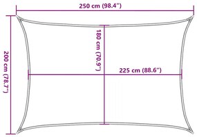 Para-sol estilo vela 160 g/m² 2x2,5m PEAD cinzento-acastanhado