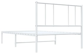 Estrutura de cama com cabeceira 100x190 cm metal branco