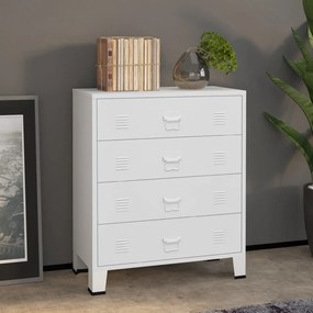 vidaXL Cómoda industrial 78x40x93 cm metal branco