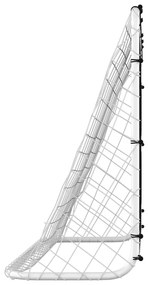 Baliza de treino para futebol com rede 184x61x122 cm aço