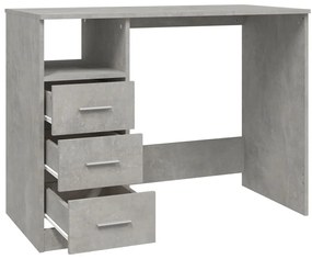 Secretária c/ gavetas 102x50x76 derivados madeira cinza cimento