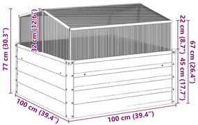 Vaso/floreira com estufa aço resistente às intempéries
