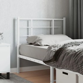 vidaXL Cabeceira de cama 90 cm metal branco