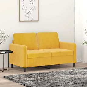 vidaXL Sofá de 2 lugares veludo 120 cm amarelo