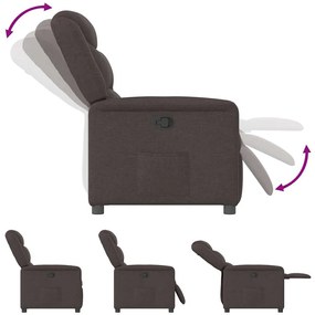 Poltrona reclinável tecido castanho-escuro