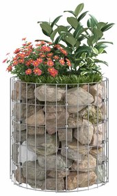 Canteiro elevado/cesto gabião em poste Ø50x50cm aço galvanizado