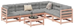 vidaXL 7 pcs conj. sofás jardim c/ almofadões madeira abeto-de-douglas