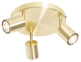 Candeeiro de teto moderno ajustável em latão redondo 3 luzes - Java