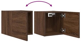 Móveis de TV de parede 2pcs 30,5x30x30 cm cor carvalho castanho