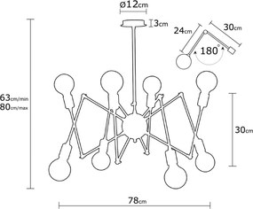 Candeeiro Chandelier Harput – Preto – Diâmetro 78 cm x Altura 80 cm