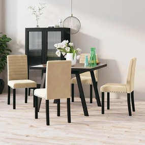 vidaXL Cadeiras de jantar 4 pcs veludo cor creme