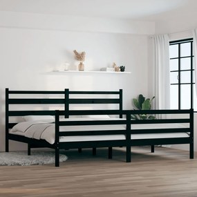 vidaXL Estrutura de cama 200x200 cm pinho maciço preto