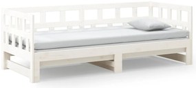 Sofá-cama de puxar 2x(90x200) cm pinho maciço branco