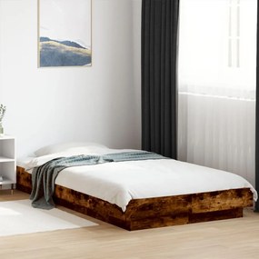 vidaXL Estrutura cama 90x200 cm derivados de madeira carvalho fumado