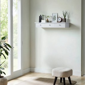 Prateleira suspensa com 3 gavetas 15 x 80 x 10 cm branco