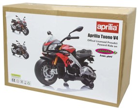 Mota elétrica infantil bateria 12V Aprilia Tuono V4 1100 RR Italy Design