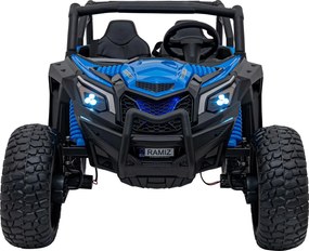 Buggy elétrico para Crianças 24V, 4x4, 4 motores 200W, UTV X3 Off-Road, Rodas de espuma EVA, 2x Assentos Couro ecológico Azul