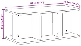 Mesa de centro Castanho-mel 80 x 39,5 x 33,5 cm