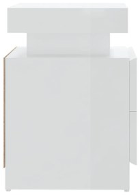 Mesa de cabeceira 45x35x52 cm aglomerado branco brilhante
