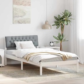 vidaXL Estrutura da cama Branco e cinza claro 100 x 200 cm