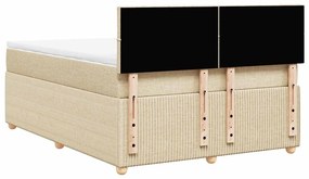 Cama com molas/colchão 140x200 cm tecido cor creme