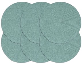 Individuais de mesa 6 pcs algodão liso 38 cm redondo verde