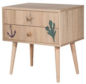 Mesa de Cabeceira City Two – Multicolor – 60x61x40 cm