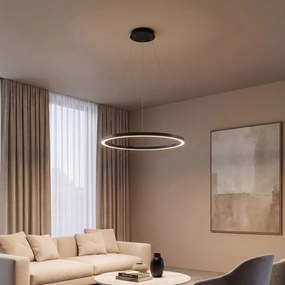 Candeeiro de suspensão preto 80 cm com LED regulável em 3 níveis - Girello