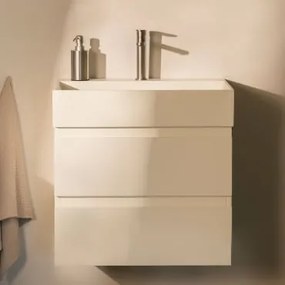 Conjunto De Móvel De Casa De Banho Em Madeira E Chapa De Freixo Com Lavatório Integrado Ona Branco & Sem Espelho & - Sklum