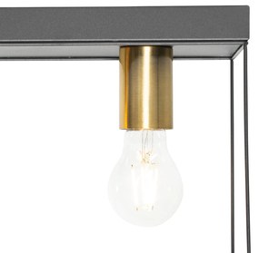Candeeiro de teto minimalista preto com 2 luzes douradas - Kodi Moderno