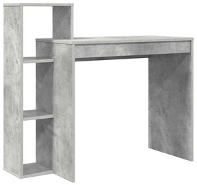 Escrivaninha Cinza betão Laminado efeito betão, madeira engenheirada