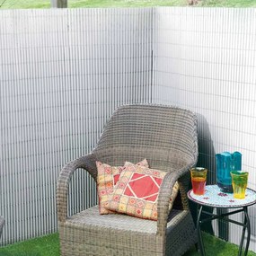 Nature Tela de jardim face dupla PVC 1,5x3m branco