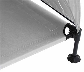 Cama Elevada para Cães com Toldo Removível Cinza Prateado XL Aço
