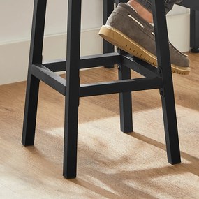 Conjunto 2 Bancos altos bar com estrutura em aço 32 x 65 cm (Ø x A) Castanho vintage-preto 