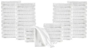 vidaXL Toalhas de hóspedes 50 pcs algodão 350 g 30x50 cm branco
