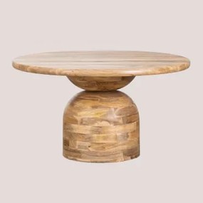 Mesa De Jantar Redonda Em Madeira De Mango (ø140 Cm) Macbet Madeira De Manga - Sklum