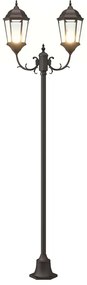 Poste de Luz de Jardim vidaXL 2-Lâmpadas E27 Bronze 220 cm Alumínio