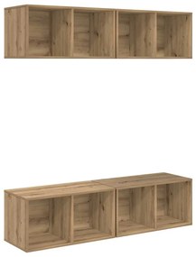 Gabinete de TV de Parede 4 pcs carvalho artisiano