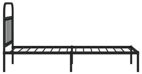 Estrutura de cama com cabeceira 80x200 cm metal preto