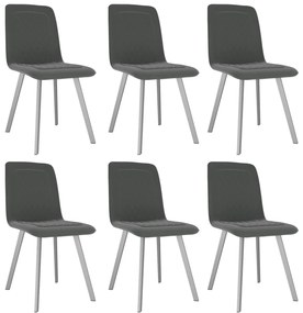 vidaXL Cadeiras de jantar 6 pcs veludo cinzento