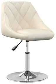 Cadeiras de jantar giratórias 2 pcs veludo cor creme