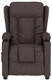 Poltrona de massagens elétrica tecido castanho-escuro