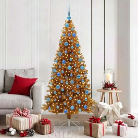 vidaXL Árvore de Natal com 300 LEDs com suporte Ouro 180 cm PET