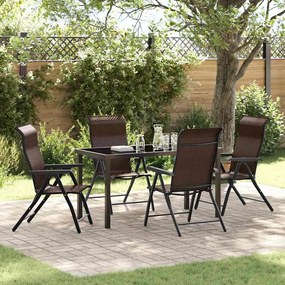 vidaXL Conjunto de Jantar de Jardim de 5 Peças Castanho Vime PE
