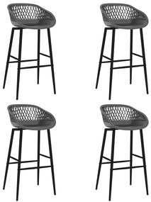 vidaXL Cadeiras de bar 4 pcs cinzento