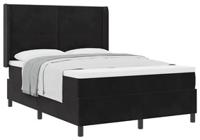 Cama Box com Colchão vidaXL Preto 140x190 cm Veludo