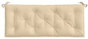 Almofadões banco jardim 2 pcs 120x50x7cm tecido oxford bege